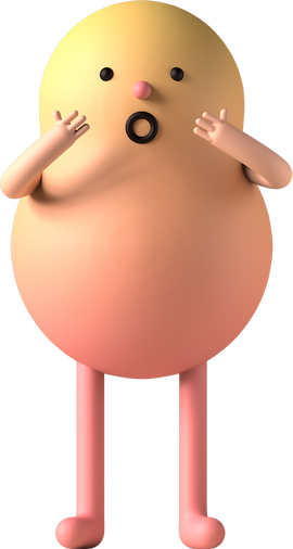 Shocked Blob 3d Character Illustration